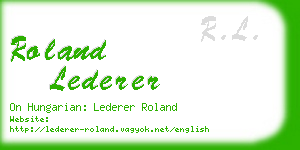 roland lederer business card